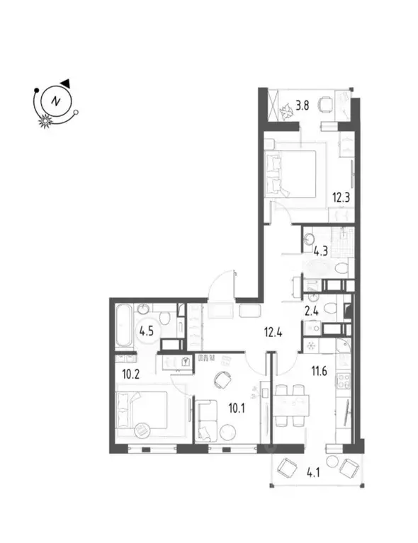 3-к кв. Санкт-Петербург пос. Шушары, ул. Чудовская, 14к1 (71.0 м) - Фото 1