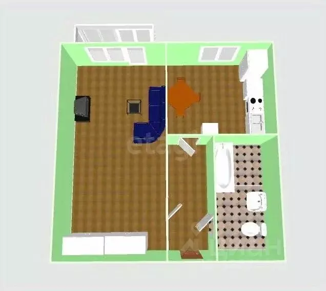 1-к кв. Сахалинская область, Южно-Сахалинск ул. Есенина, 9 (33.0 м) - Фото 2