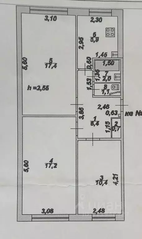 3-к кв. Тверская область, Тверь ул. Склизкова, 103 (61.0 м) - Фото 0