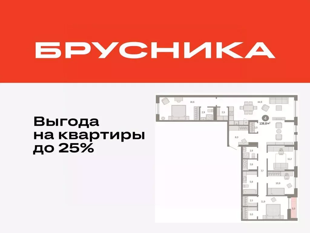 4-к кв. Тюменская область, Тюмень ул. Республики, 203к1 (138.81 м) - Фото 0