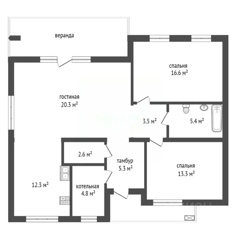 Дом в Тюменская область, Тюменский муниципальный округ, с. Успенка ул. ... - Фото 2