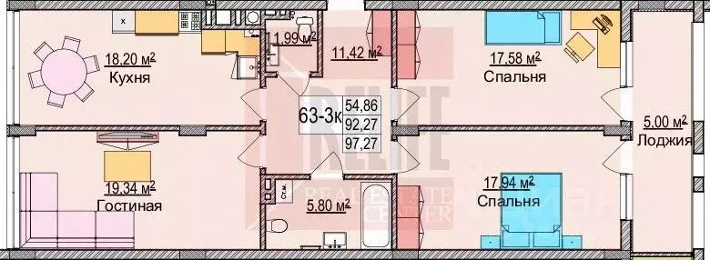 3-к кв. Калининградская область, Зеленоградск ул. Гагарина, 87 (94.7 ... - Фото 1