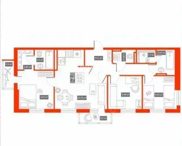 4-к кв. Санкт-Петербург, Санкт-Петербург, Пушкин ул. Камероновская, 20 ... - Фото 2