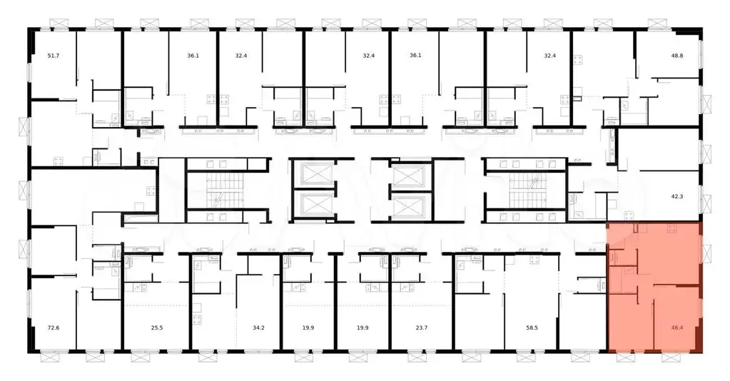 2-к. квартира, 46,4 м, 24/33 эт. - Фото 1