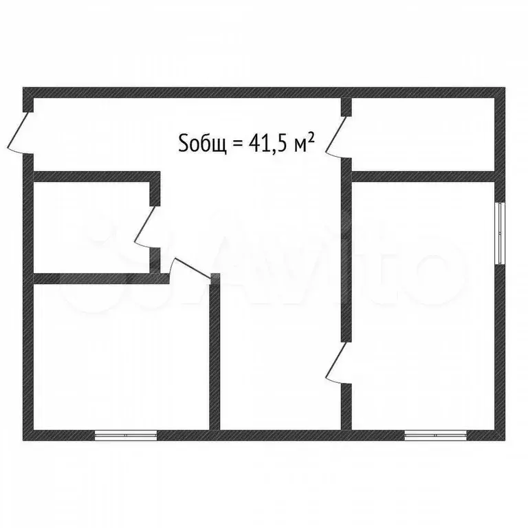 2-к. квартира, 41,5 м, 4/4 эт. - Фото 0