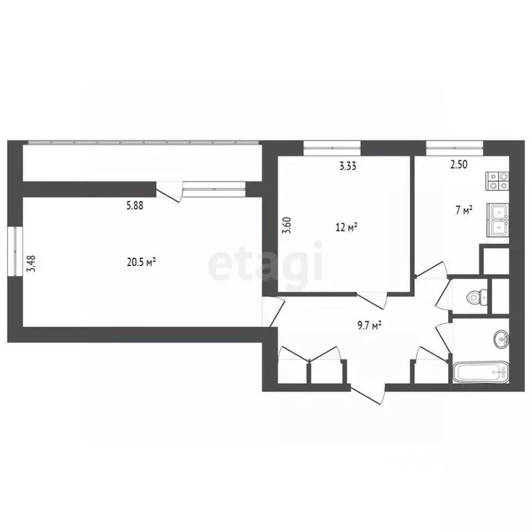 2-к кв. Санкт-Петербург просп. Культуры, 23к1 (54.5 м) - Фото 2