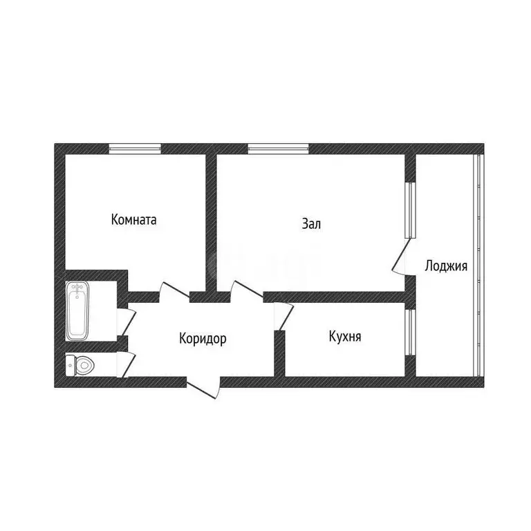 2-комнатная квартира: село Целинное, Советская улица, 70 (51.3 м) - Фото 1