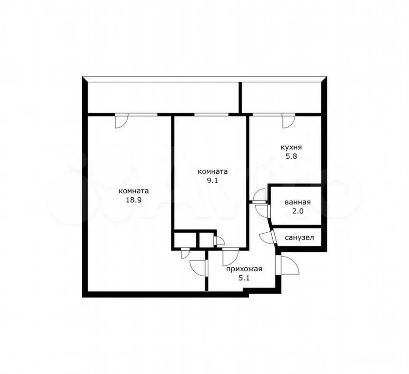 2-к. квартира, 50 м, 4/7 эт. - Фото 0