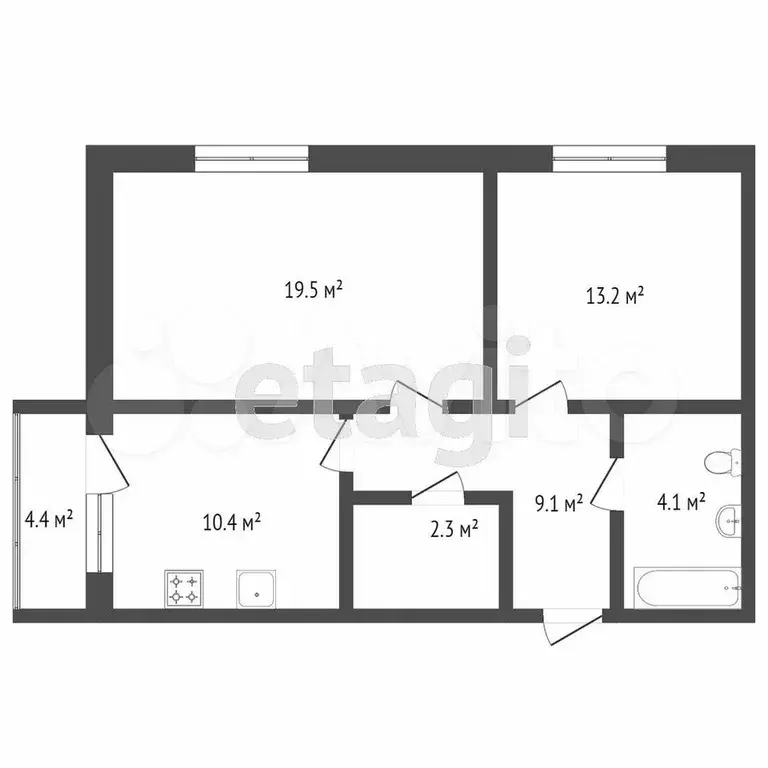 2-к. квартира, 60 м, 15/17 эт. - Фото 0