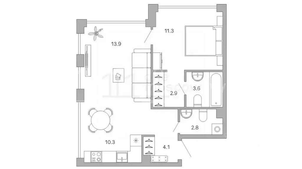 2-к кв. Москва Дом 7 Даниловский жилой комплекс (48.0 м) - Фото 1