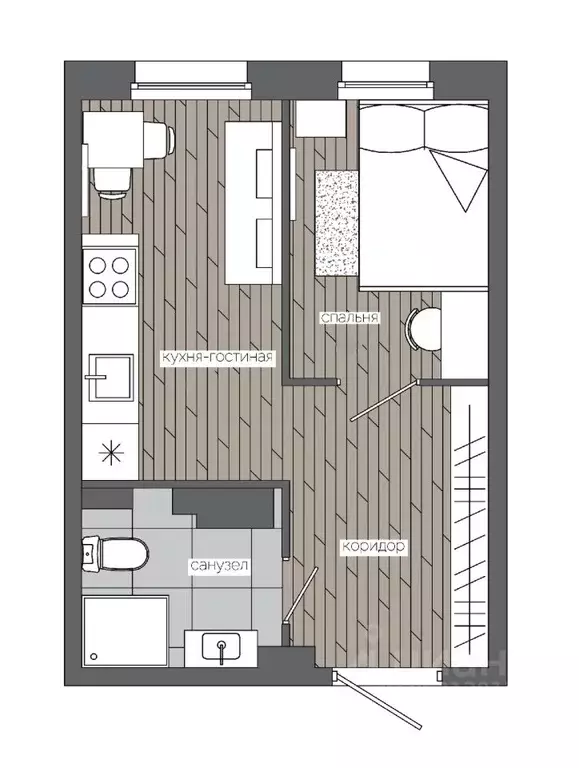 1-к кв. Ханты-Мансийский АО, Сургут 30А мкр,  (24.96 м) - Фото 0