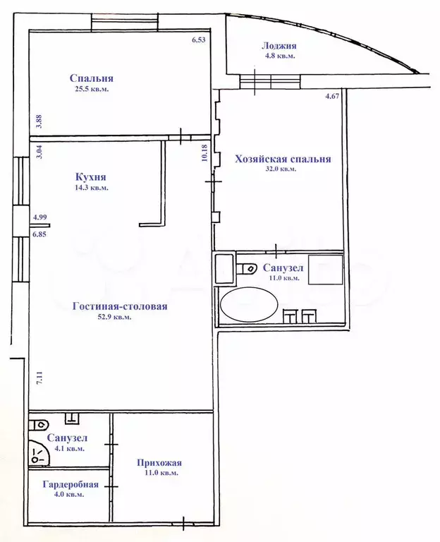 3-к. квартира, 160 м, 3/20 эт. - Фото 0