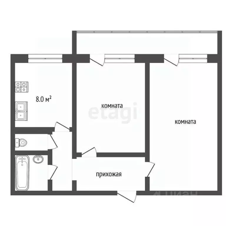 2-к кв. Московская область, Воскресенск Москворецкий мкр, ул. ... - Фото 1