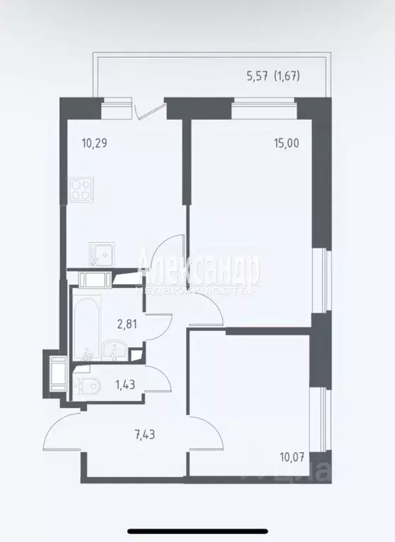 2-к кв. Санкт-Петербург ул. Гудиловская, 9 (49.0 м) - Фото 1