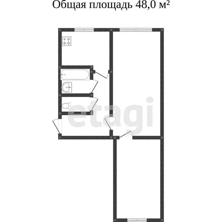 2-комнатная квартира: Миасс, улица Готвальда, 13 (45.1 м) - Фото 0