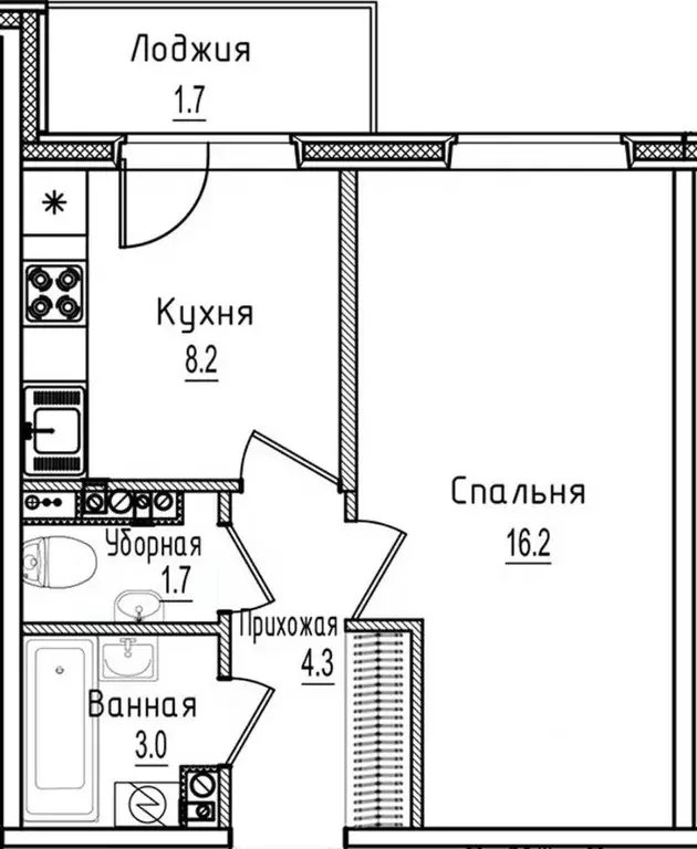 1-к кв. Новгородская область, Старая Русса ул. Чапаева, 2 (35.1 м) - Фото 1