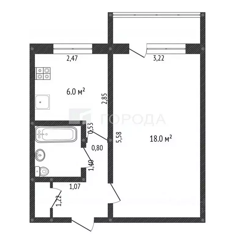 1-к кв. Алтайский край, Барнаул ул. Малахова, 77 (31.0 м) - Фото 2