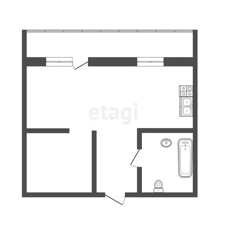 1-комнатная квартира: Тюмень, Западносибирская улица, 14 (35.7 м) - Фото 1