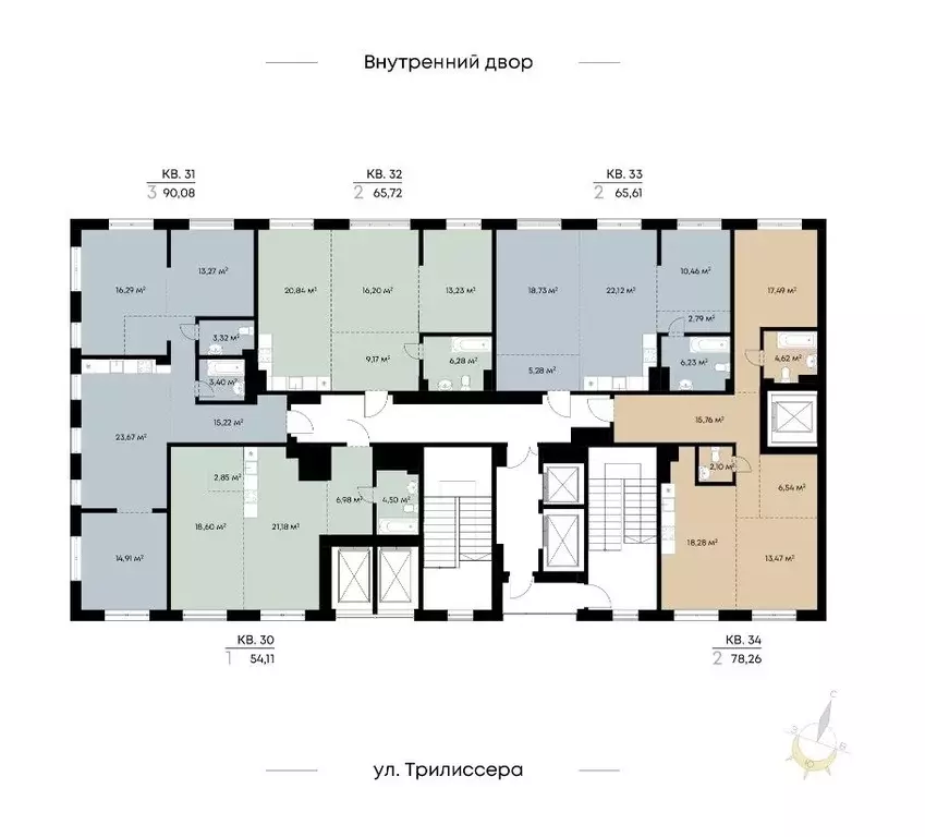 2-к кв. Иркутская область, Иркутск ул. Лебедева-Кумача (78.26 м) - Фото 1