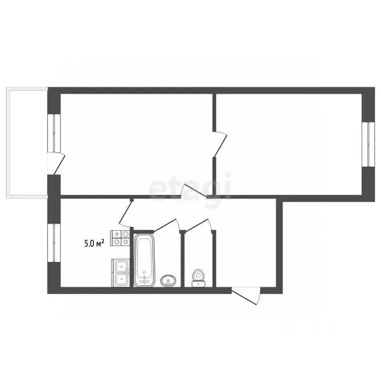 2-к кв. Костромская область, Шарья ул. Имени Адмирала Виноградова, 39 ... - Фото 2