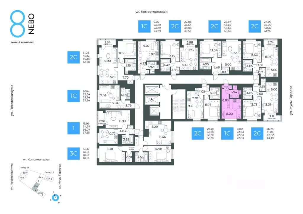 1-к кв. Башкортостан, Уфа Глумилино-1 мкр, 8-е Небо жилой комплекс ... - Фото 2