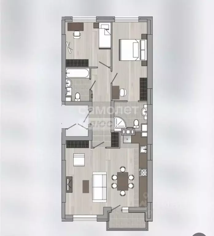 3-к кв. Ульяновская область, Ульяновск ул. Минаева, 48А (82.0 м) - Фото 2