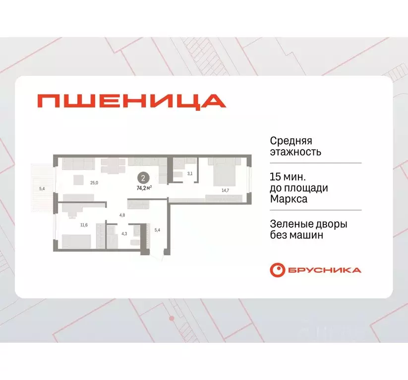 2-к кв. Новосибирская область, Новосибирский район, Краснообск рп, 3-й ... - Фото 1