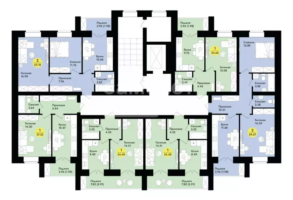 1-комнатная квартира: Йошкар-Ола, ЖК Соловьи (38.31 м) - Фото 2