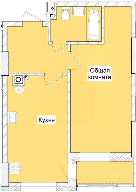 1-к кв. Саха (Якутия), Якутск ул. Три Сосны, 1 (46.95 м) - Фото 0