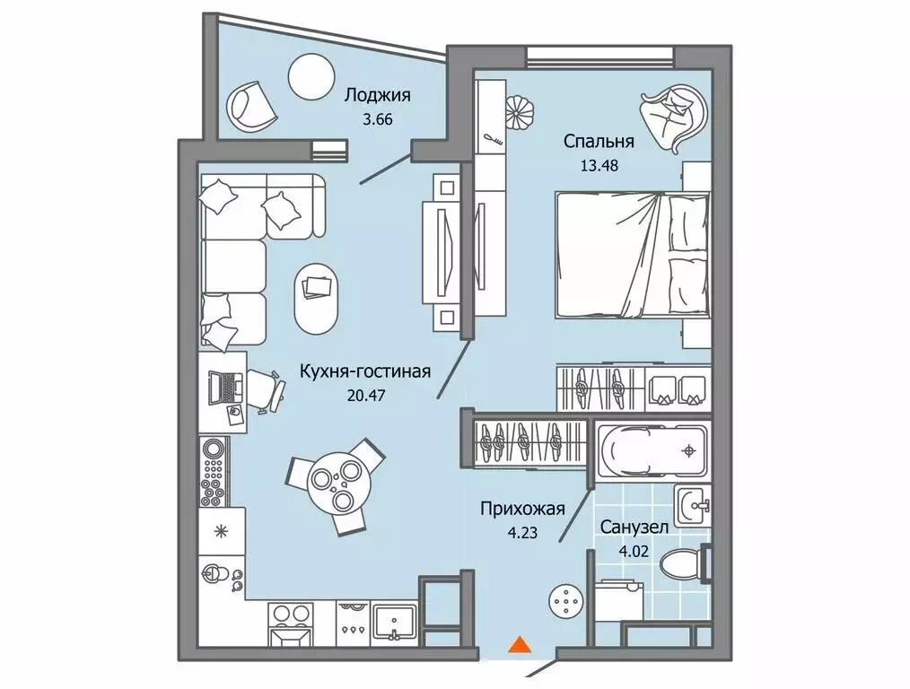 1-комнатная квартира: Ульяновск, микрорайон Юго-Западный, ЖК ... - Фото 1