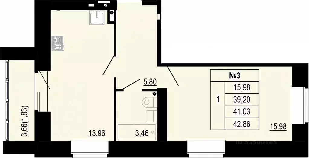 1-к кв. Костромская область, Кострома ул. Войкова, 34 (41.03 м) - Фото 1