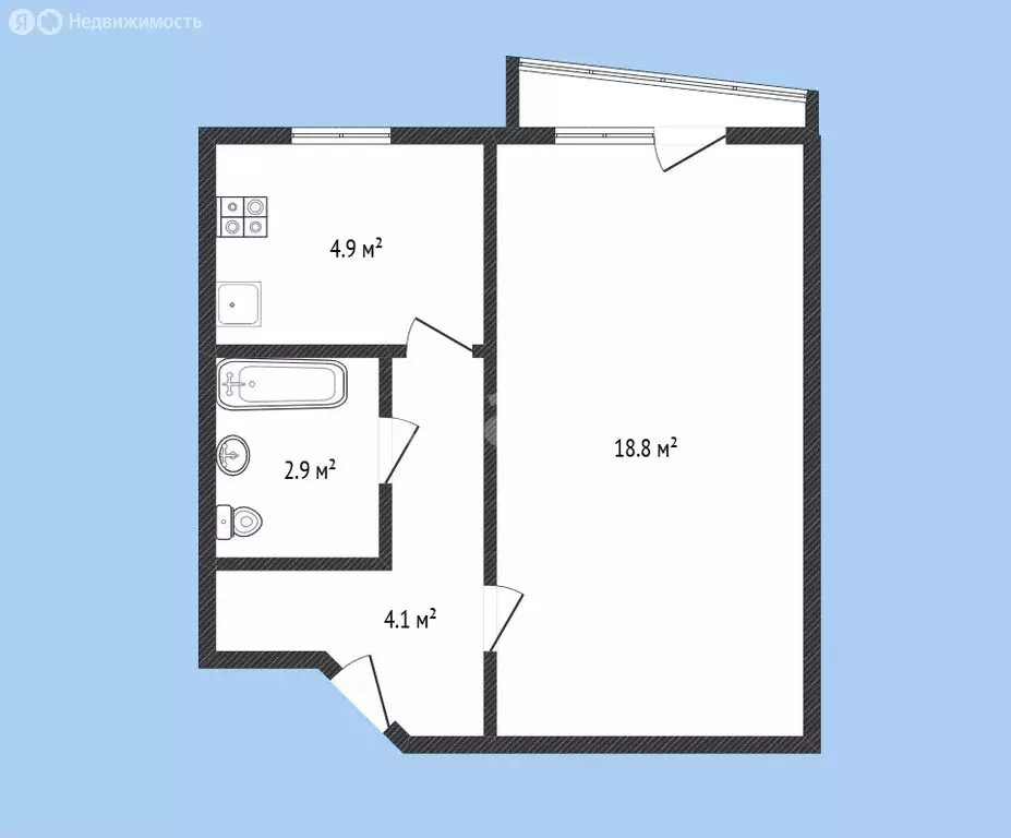 1-комнатная квартира: Черкесск, улица Ярославского, 82 (30.7 м) - Фото 1