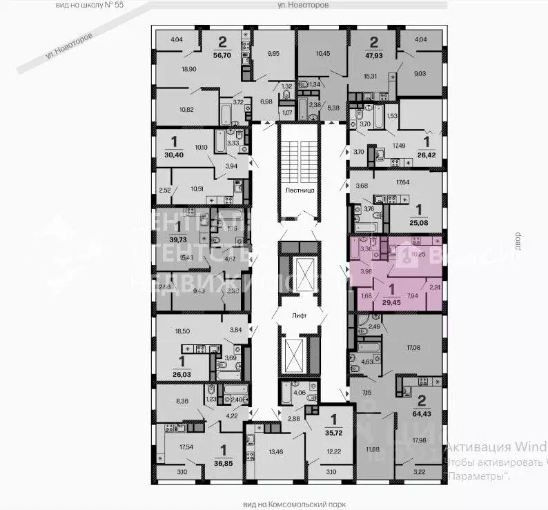 1-к кв. Рязанская область, Рязань Московский р-н, ул. Новаторов (29.45 ... - Фото 2