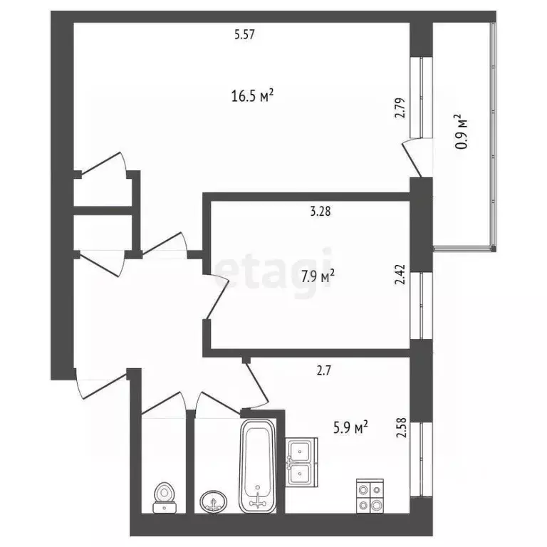 2-к кв. Псковская область, Печоры пл. Победы, 4 (38.1 м) - Фото 2