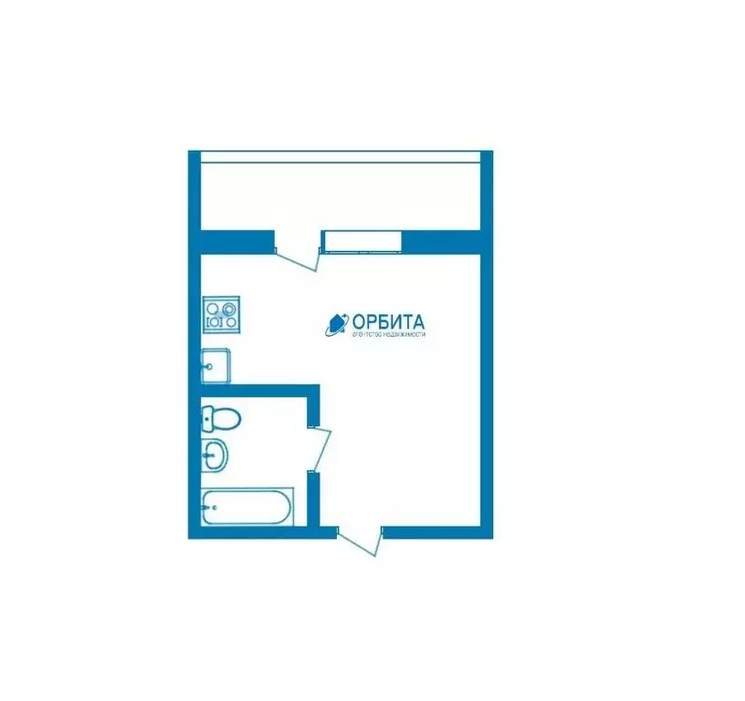 Квартира-студия: Тюмень, улица Игоря Комиссарова, 5 (23 м) - Фото 1