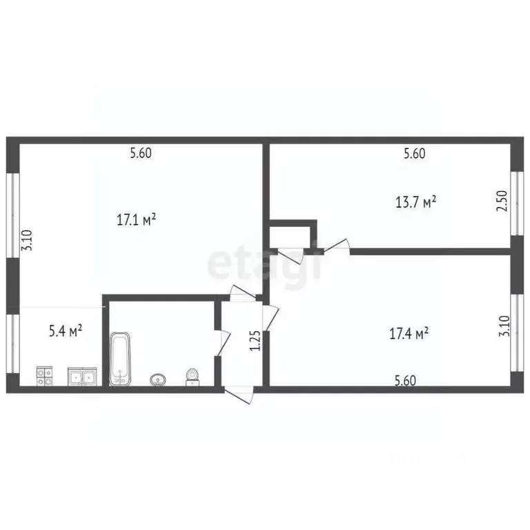 3-к кв. Ростовская область, Таганрог пер. Гарибальди, 6 (62.2 м) - Фото 1