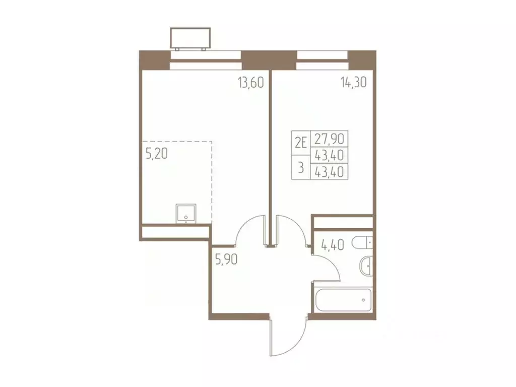 2-к кв. Московская область, Пушкино Фабрикант жилой комплекс, 1 (43.4 ... - Фото 1