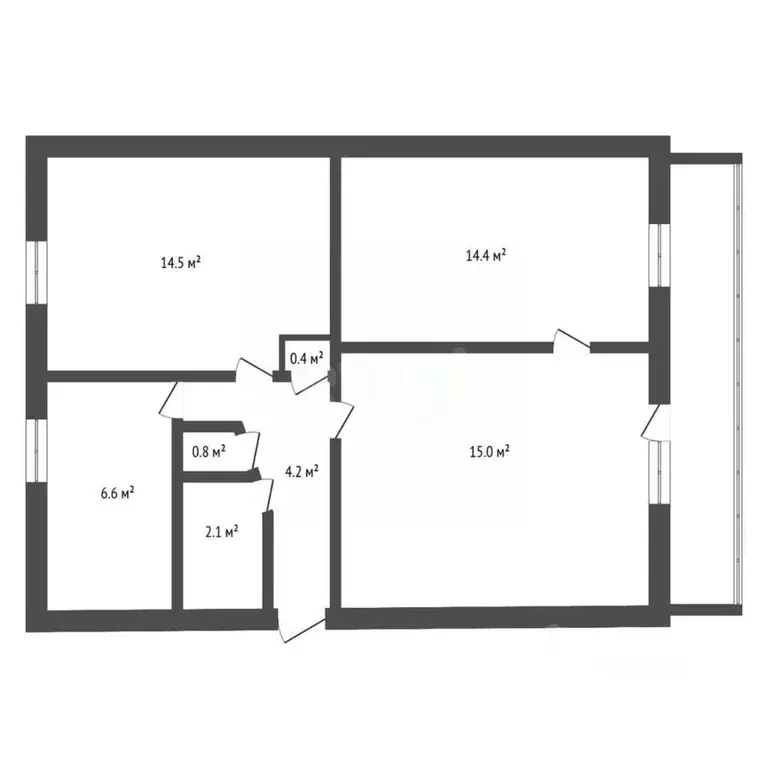 3-к кв. Амурская область, Зея Светлый мкр, 15 (59.0 м) - Фото 2