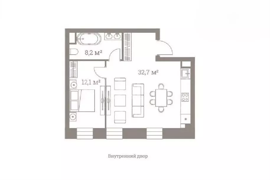 2-комнатная квартира: Москва, улица Большая Полянка, 44 (53 м) - Фото 1