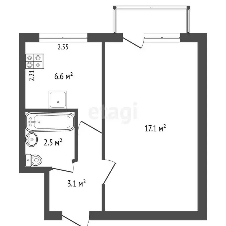 1-комнатная квартира: Севастополь, улица Горпищенко, 29 (29.3 м) - Фото 1