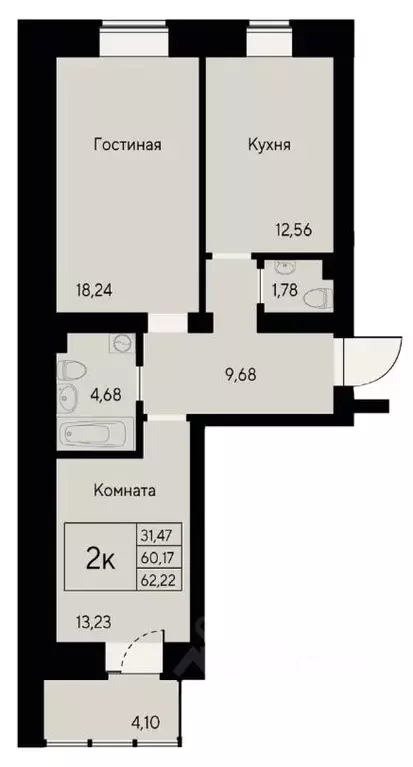 2-к кв. Красноярский край, Красноярск ул. Елены Стасовой, 80 (62.22 м) - Фото 0