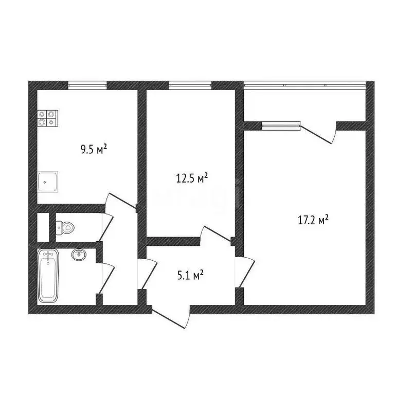 2-комнатная квартира: Черкесск, улица Космонавтов, 17 (48 м) - Фото 2