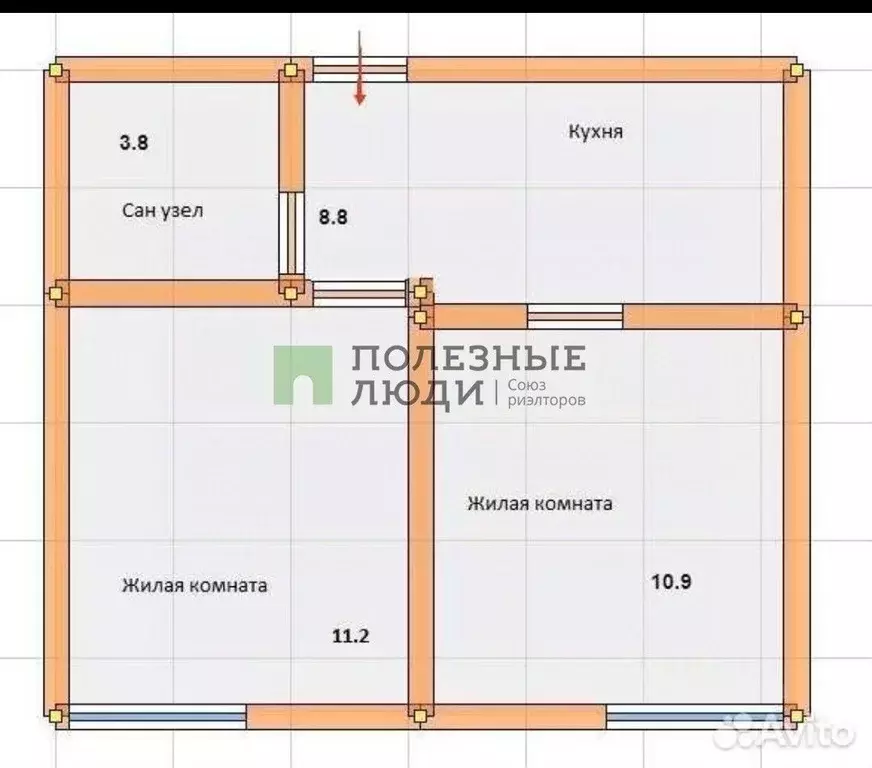 2-к кв. Крым, Евпатория ул. Конституции, 36 (37.4 м) - Фото 2