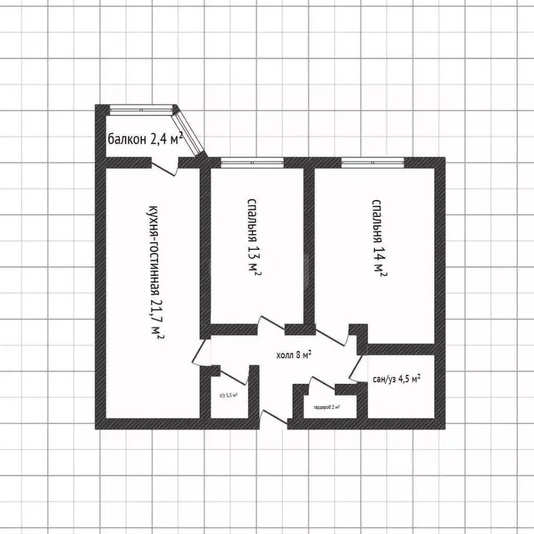 2-к кв. Адыгея, Майкоп ул. К.А. Васильева, 1к5 (64.4 м) - Фото 2