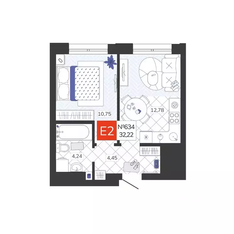 1-к кв. Тульская область, Тула Мясново мкр, Желания жилой комплекс ... - Фото 1