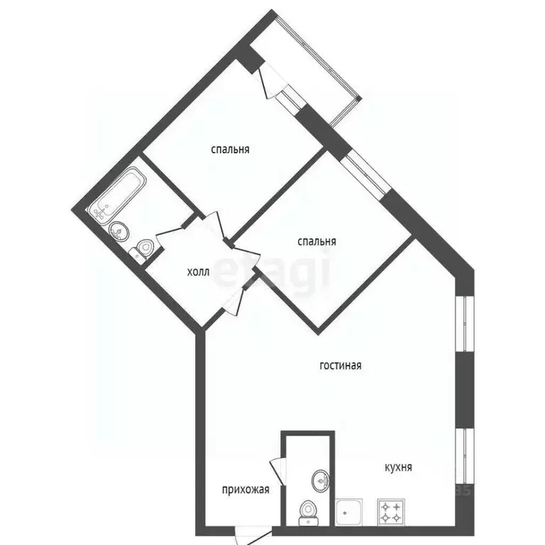 3-к кв. Красноярский край, Красноярск ул. Петра Подзолкова, 12 (71.3 ... - Фото 1