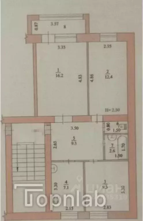 3-к кв. Краснодарский край, Ейск Коммунистическая ул., 20/9 (65.0 м) - Фото 2