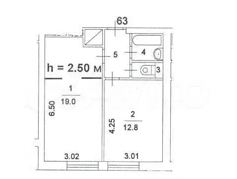 1-к. квартира, 40 м, 3/14 эт. - Фото 0