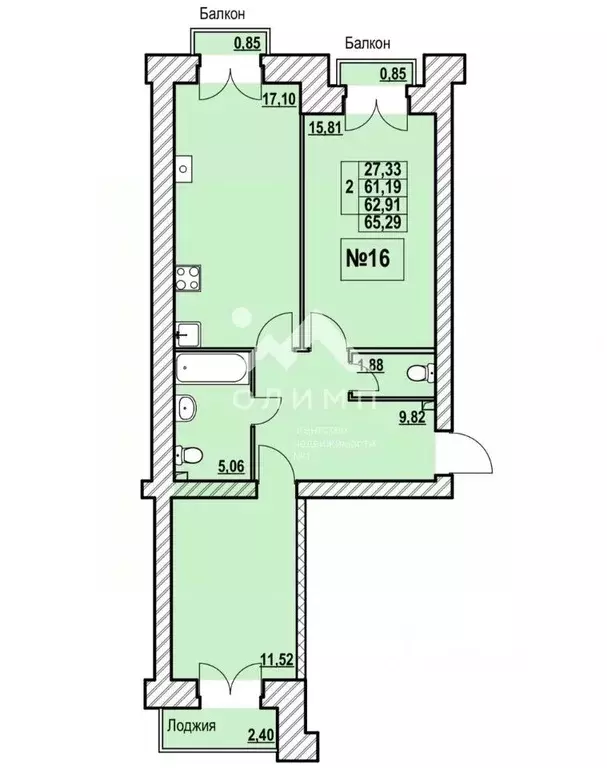 2-к кв. Ярославская область, Ярославль Базарная ул., 12 (65.29 м) - Фото 2