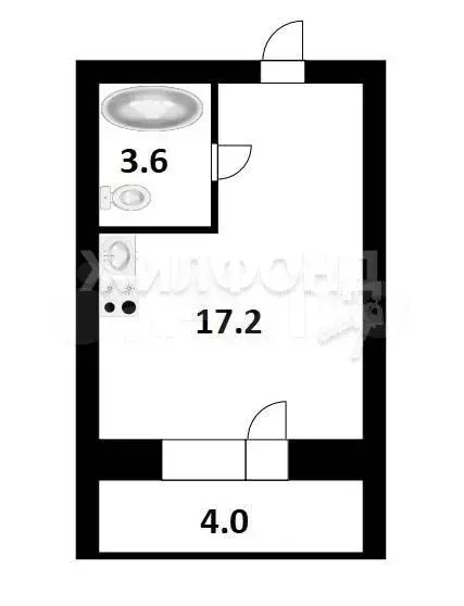 Квартира-студия, 20,8 м, 3/3 эт. - Фото 0